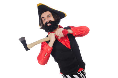 Funny pirate isolated on the whiteの写真素材