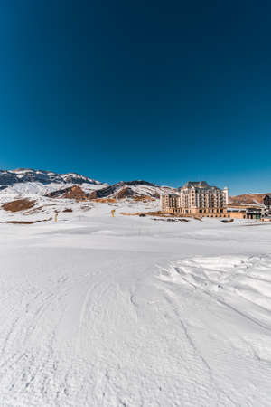 Shahdag - FEBRUARY 8, 2015: Tourist Hotels  on February 8 in Azerbaijan, Shahdag. Shahdag has become a popular tourist destination for skiing in Azerbaijan.のeditorial素材