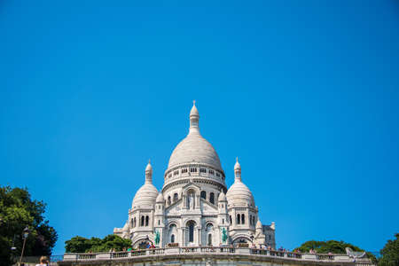 Paris - SEPTEMBER 12, 2012: Basilique du Sacre Coeur on September 12 in Paris, France. Basilique du Sacre Coeur is popular tourist destinationのeditorial素材