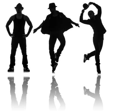 Silhouettes of dancers in dancing conceptの写真素材