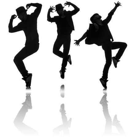 Silhouettes of dancers in dancing conceptの写真素材