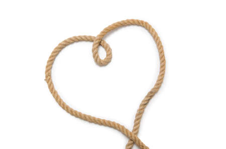 Rope in the shape of heartの写真素材