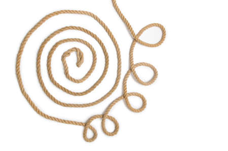 Concept with long hemp ropeの写真素材