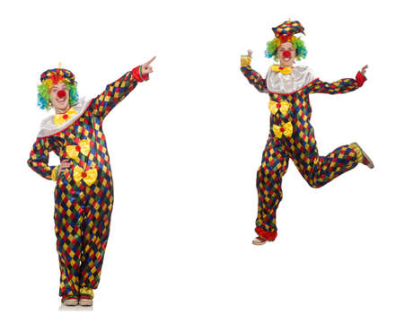Set of clown photos isolated on whiteの写真素材