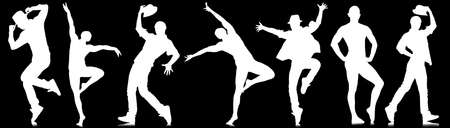 Silhouettes of dancers in dancing conceptの写真素材