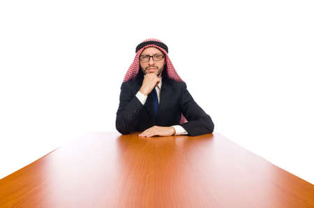 Arab businessman isolated on whiteの写真素材