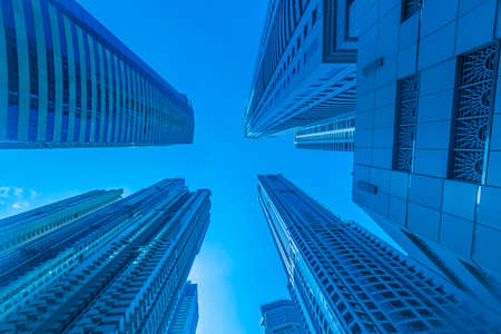 Tall Dubai Marina skyscrapers in UAEの写真素材