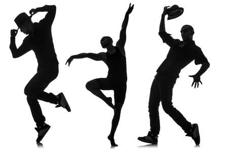 Silhouettes of dancers in dancing conceptの写真素材