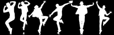 Silhouettes of dancers in dancing conceptの写真素材