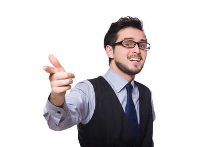 Young businessman isolated on whiteの写真素材