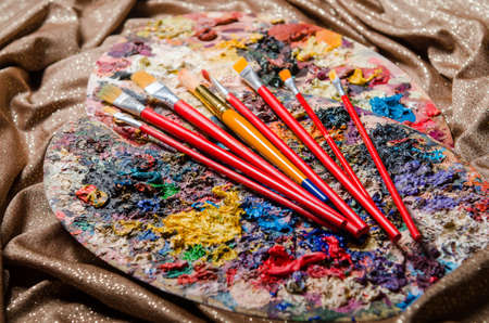 Artist palette in art conceptの写真素材