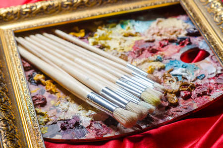 Artist palette in art conceptの写真素材