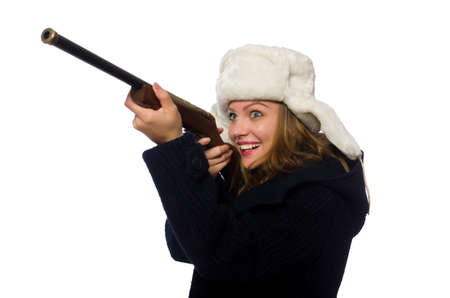 Woman with hat in funny concept