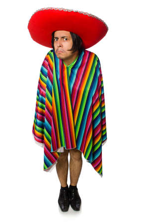 Naked mexican man isolated on whiteの写真素材