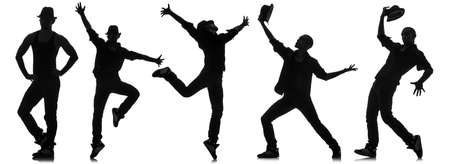 Silhouettes of dancers in dancing conceptの写真素材