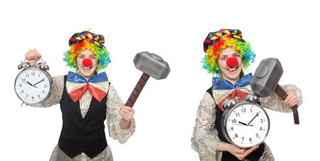 Clown in various poses isolated on whiteの写真素材