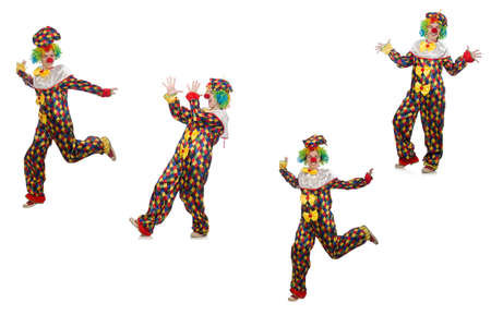 Set of clown photos isolated on whiteの写真素材