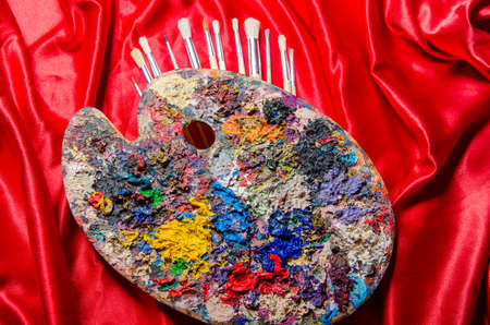 Artist palette in art conceptの写真素材