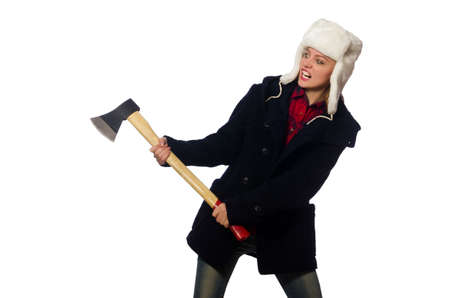 Woman with hat in funny concept
