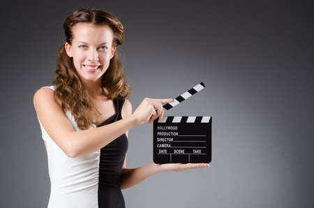 Young woman in movie conceptの写真素材