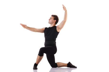 Young dancer isolated on the whiteの写真素材
