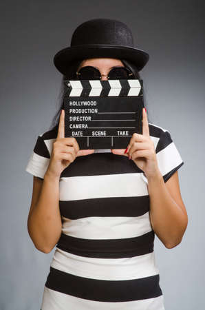 Woman in movie art conceptの写真素材