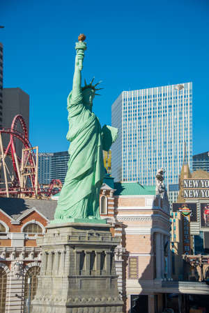 Las Vegas - DECEMBER 13, 2013: Las Vegas Casinos on December 13 in Las Vegas, USA. Las Vegas is a popular gambling destinationのeditorial素材