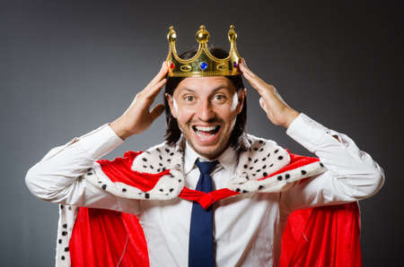 Young king businessman in royal conceptの写真素材