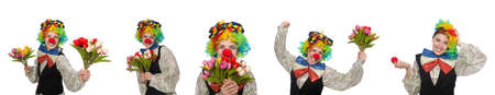 Female clown isolated on white