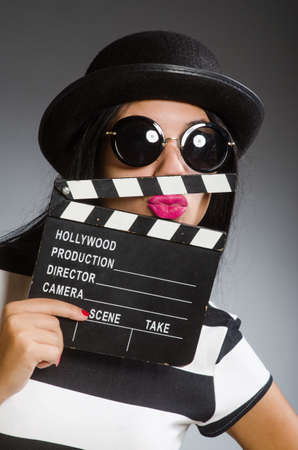 Woman in movie art conceptの写真素材