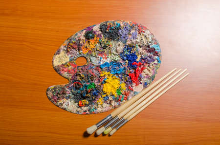 Artist palette in art conceptの写真素材