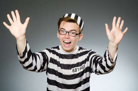 Funny prisoner in prison concept