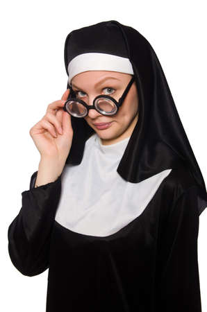 Nun isolated on the white backgroundの写真素材