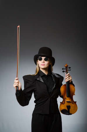 Woman in musical art conceptの写真素材