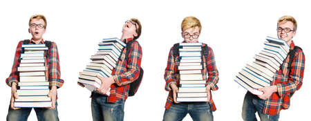 Composite photo of student with booksの写真素材