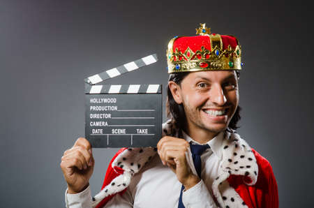 Young king businessman in royal conceptの写真素材