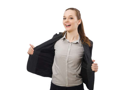 Pretty office manager isolated on whiteの写真素材