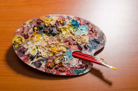 Artist palette in art conceptの写真素材