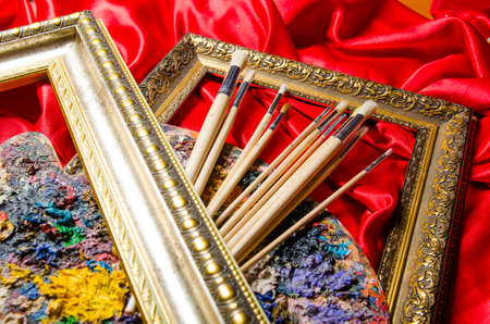 Artist palette in art conceptの写真素材