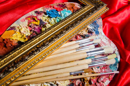 Artist palette in art conceptの写真素材