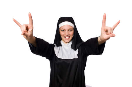 Nun isolated on the white backgroundの写真素材