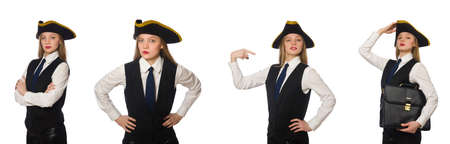 Woman boss pirate isolated on the whiteの写真素材