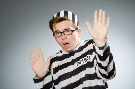 Funny prisoner in prison concept