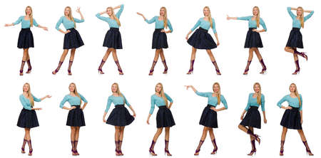 Composite photo of woman in various posesの写真素材