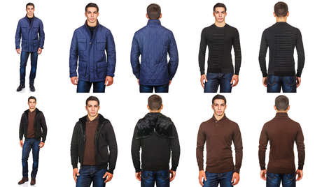 Young man in fashion concept isolated on whiteの写真素材