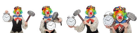 Clown in various poses isolated on whiteの写真素材