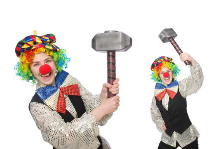 Clown in various poses isolated on whiteの写真素材