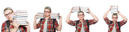 Composite photo of student with booksの写真素材