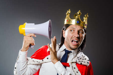 Young king businessman in royal conceptの写真素材