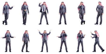 Set of photos with arab businessmanの写真素材